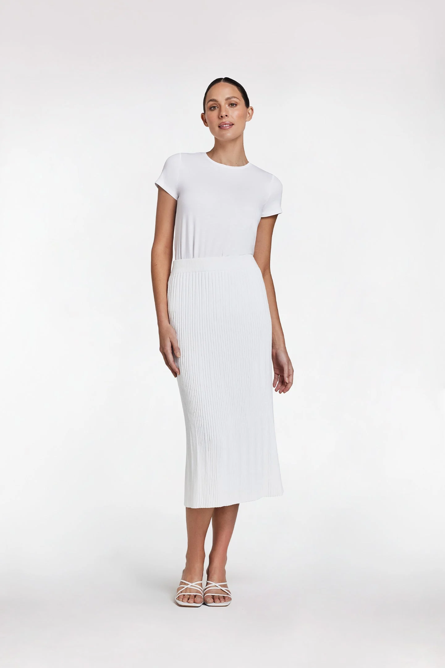 RIB MIDI SKIRT