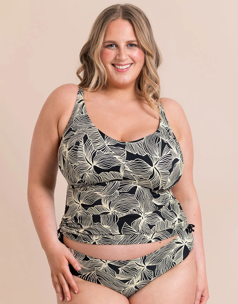 Ripple Reef Non-Wired Multiway Tankini Top Black Print