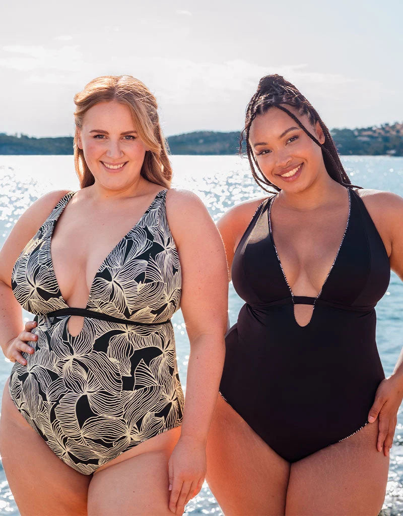 Ripple Reef Reversible Non-Wired Multiway Swimsuit Black Print
