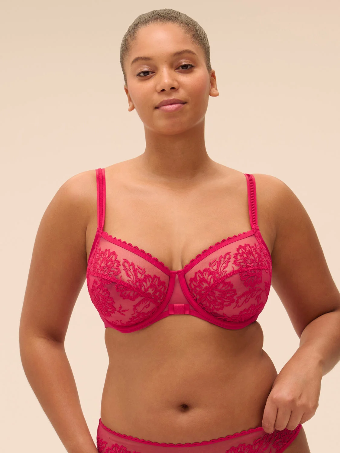 Romance Square Neck Full Cup Bra - CranberryRegular price
