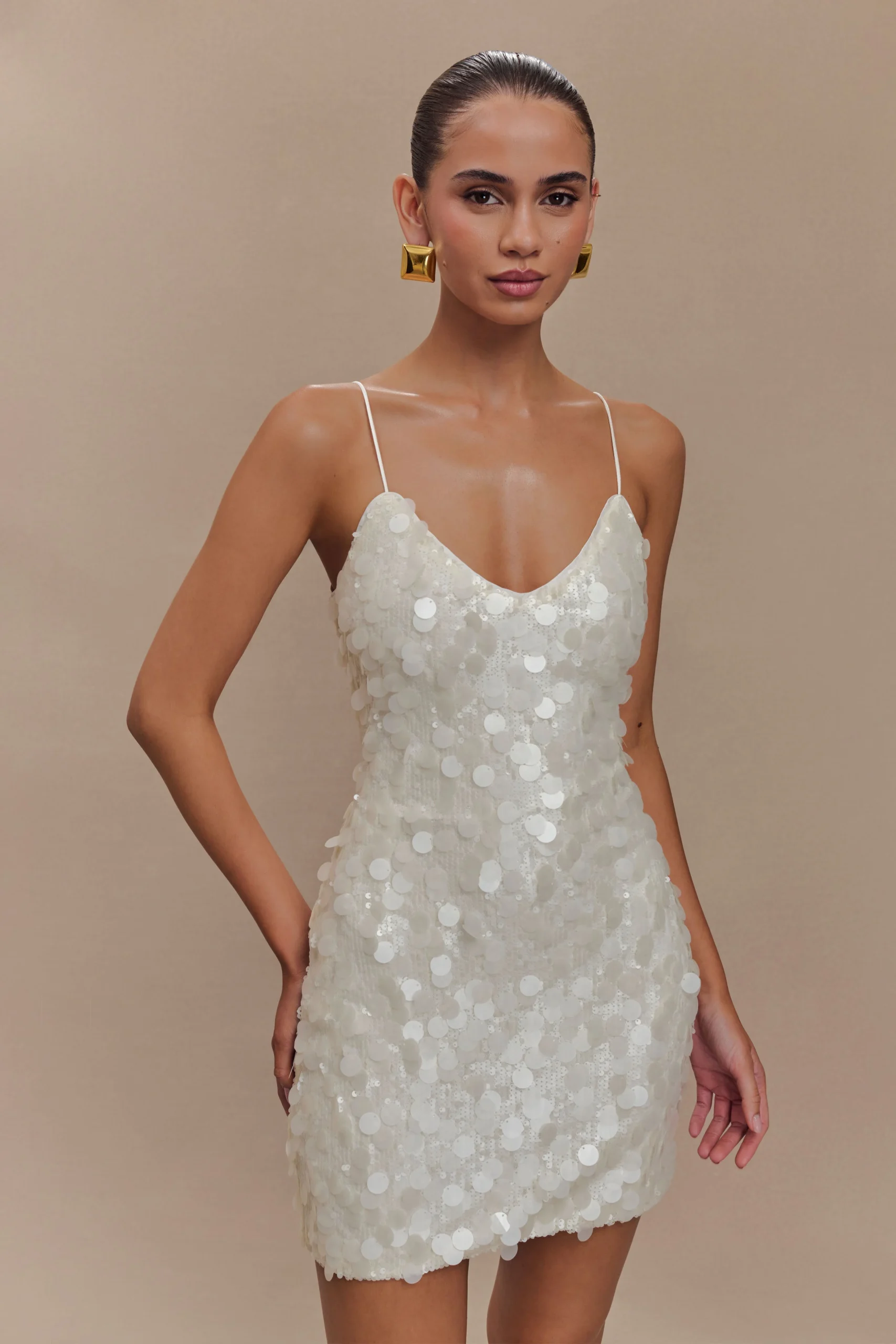 RomillySequin Mini Dress - Ivory