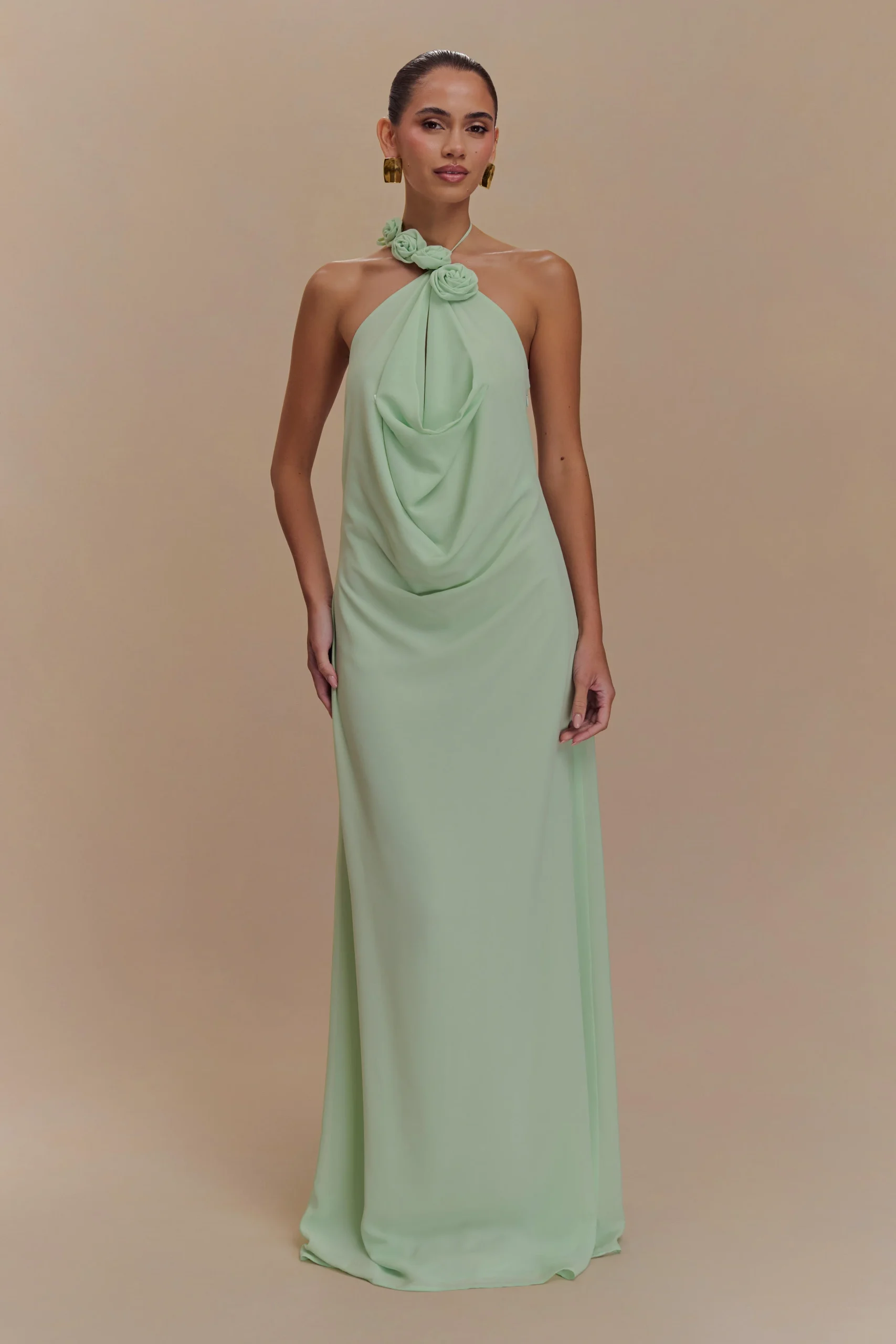 RosaliaCowl Neck Maxi Dress - Sage