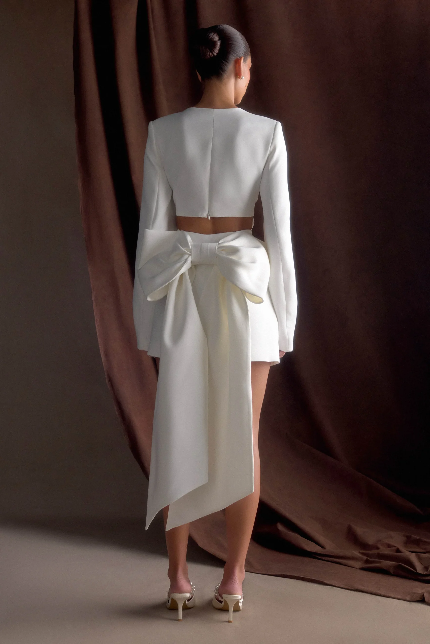 RosannaSuiting Bow Mini Dress - Ivory