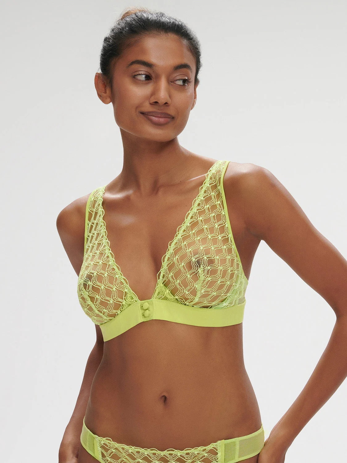 Rose Full Cup Triangle Bra - LimeRegular price