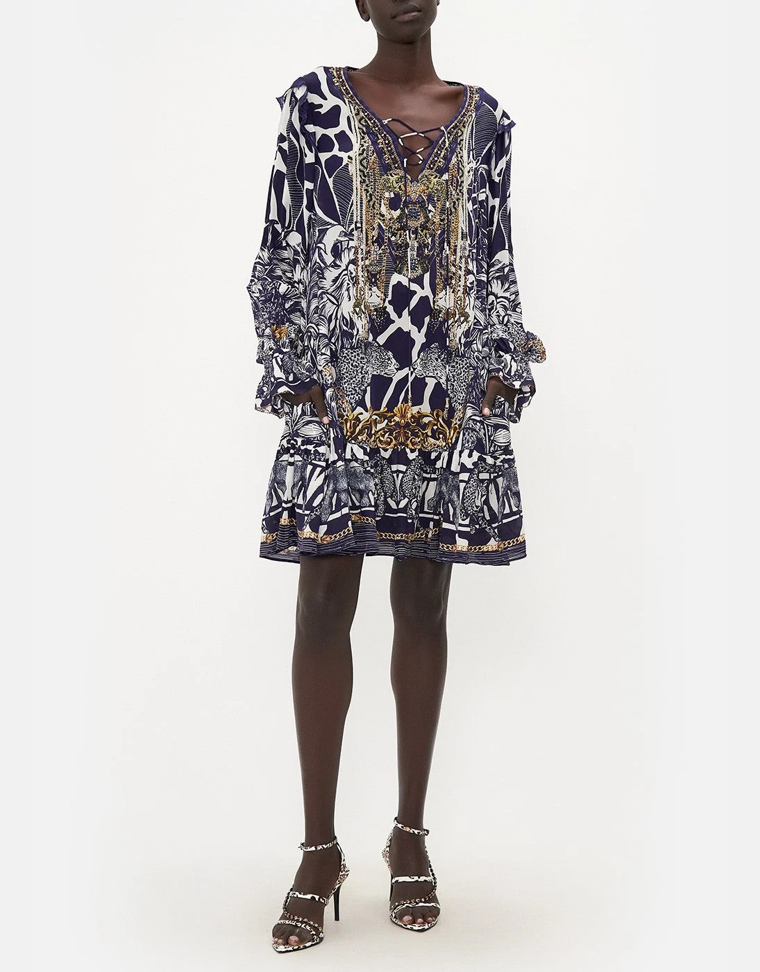 Ruffle Lace Up Dress, Where's Your Head At