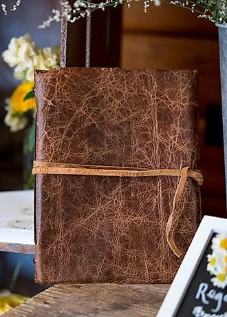 Rustic Leather Bound Journal Guest Book