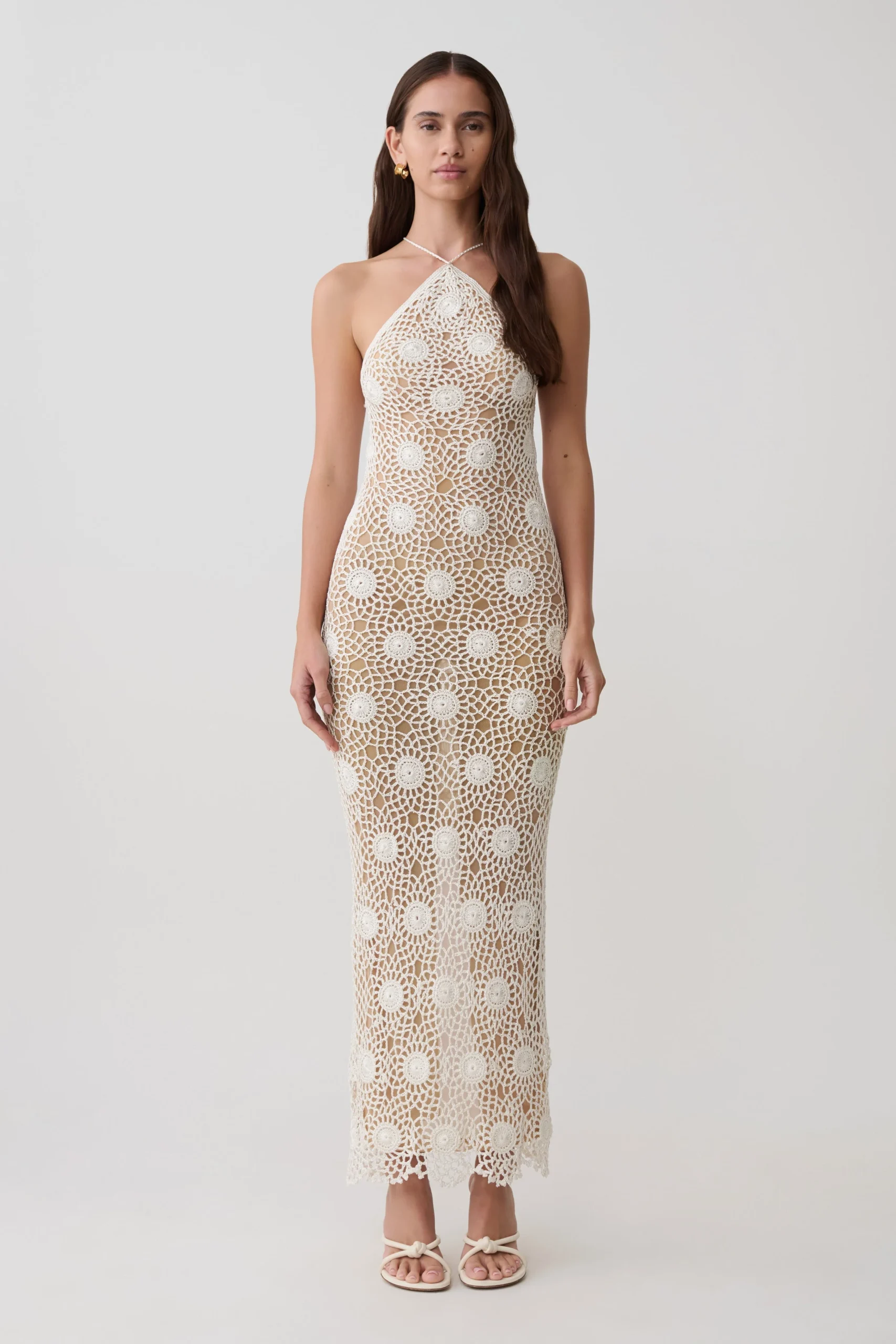 SamHalter Hand Crochet Maxi Dress - Ivory