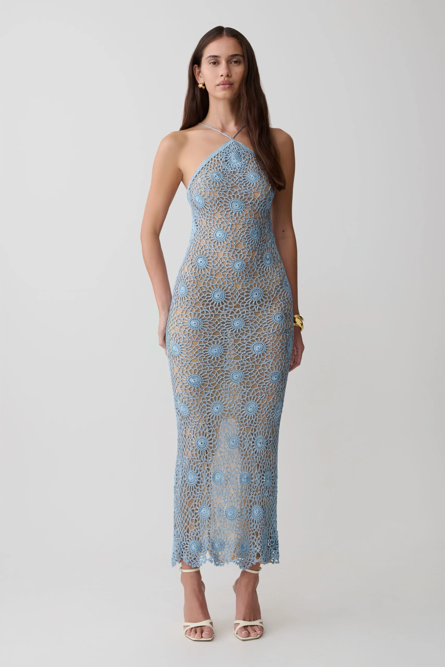 SamHalter Hand Crochet Maxi Dress - Periwinkle