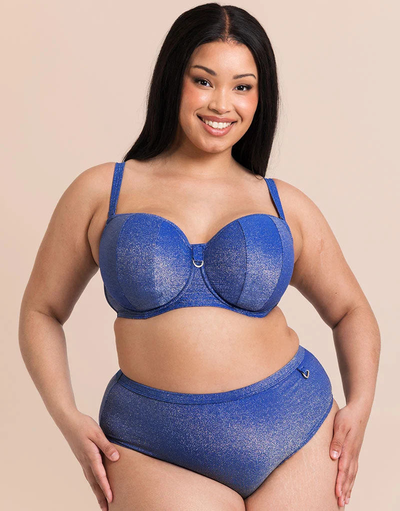 Sapphire Seas Bandeau Bikini Top Blue Sparkle