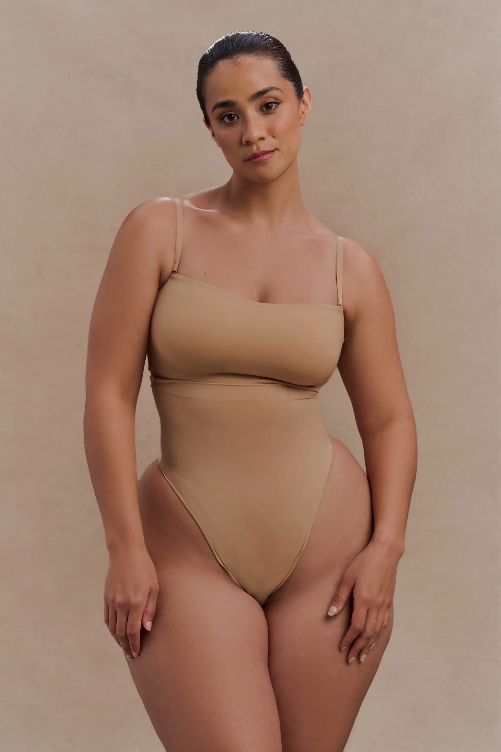 SariaHigh Waist Shapewear Briefs - Beige