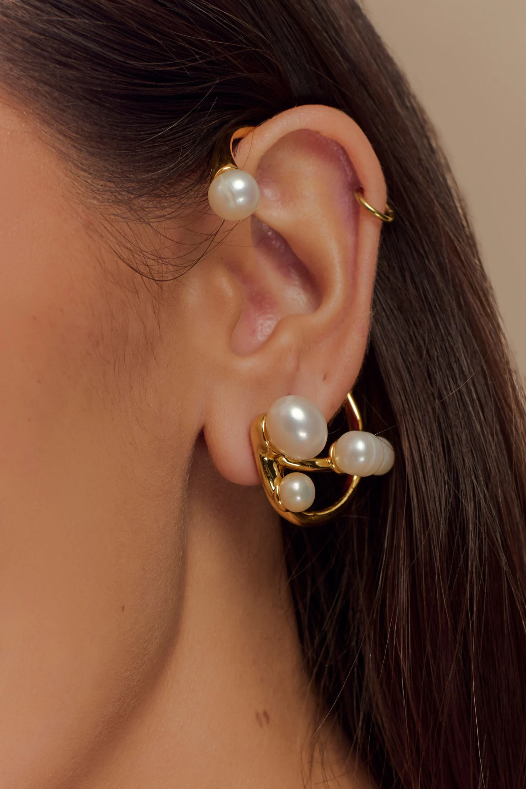 SaskiaFreshwater Pearl Ear Cuff - Pearl