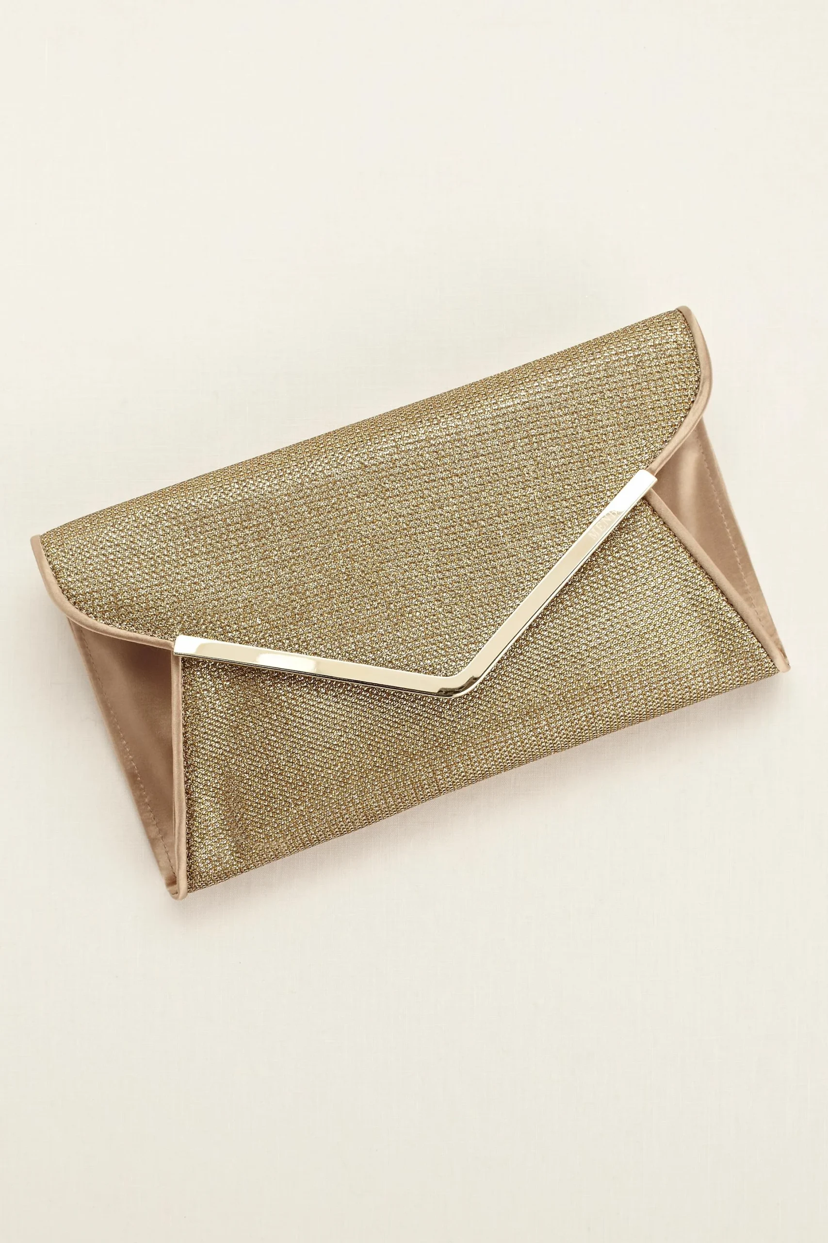 Satin Glitter Envelope Clutch by Menbur