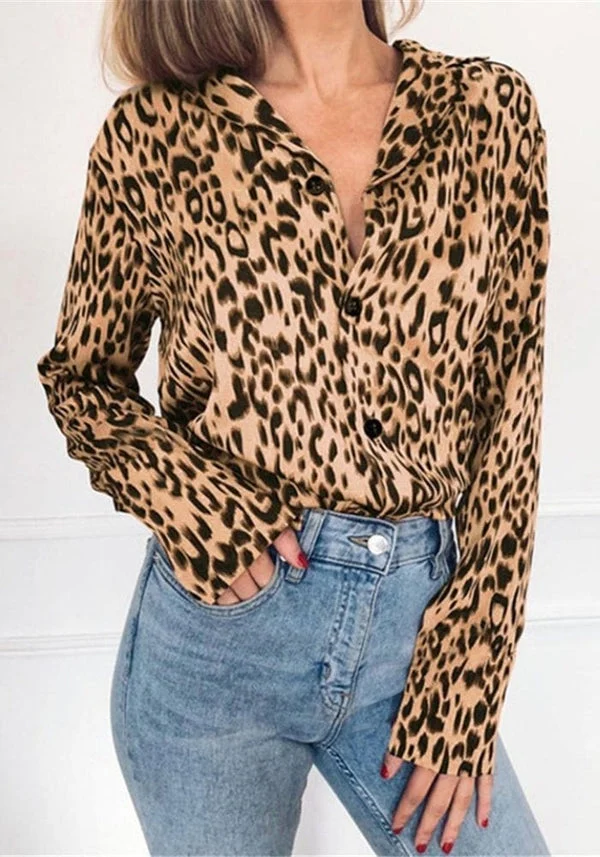 Satin Leopard Print Shirt