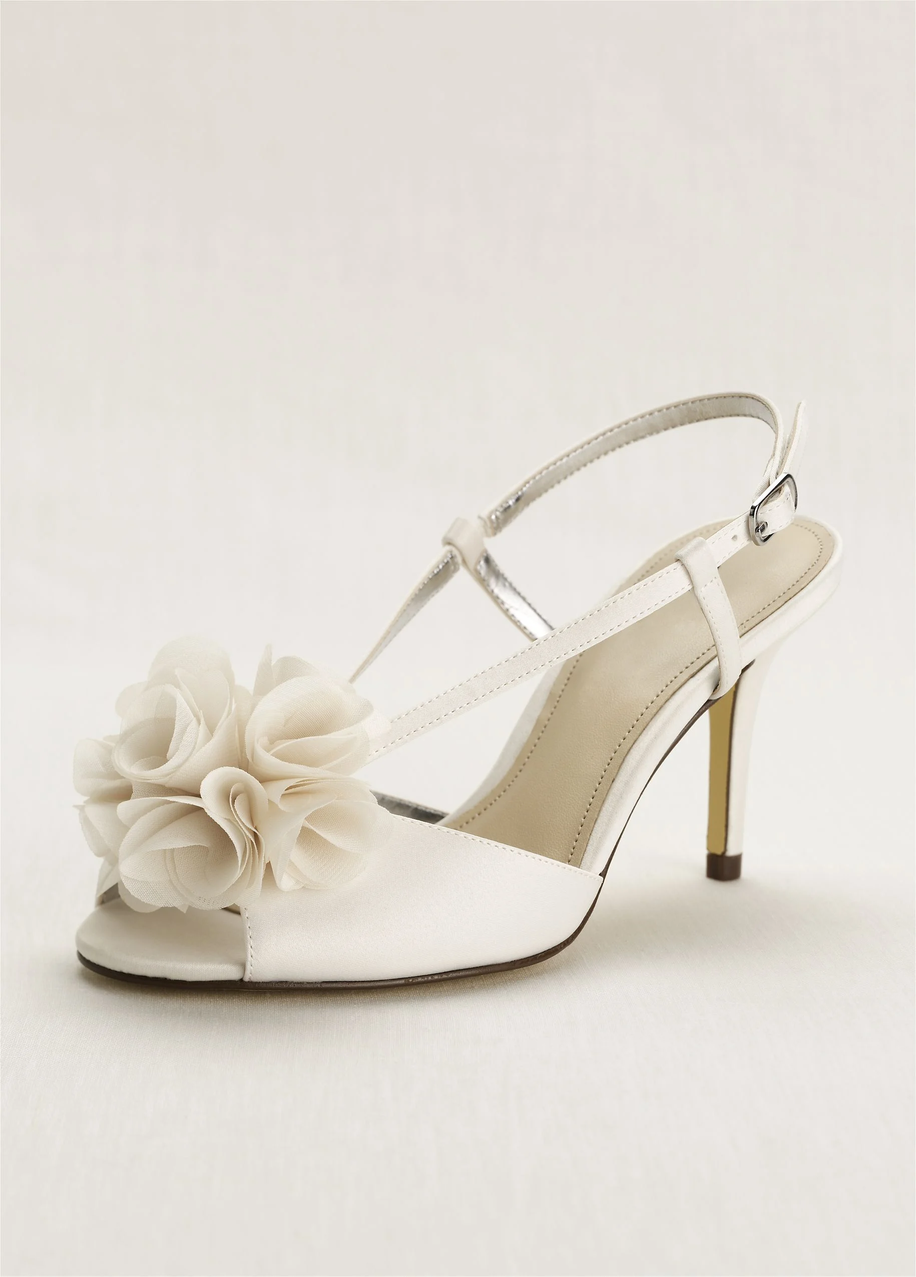 Satin Mid Heel Slingback Sandal