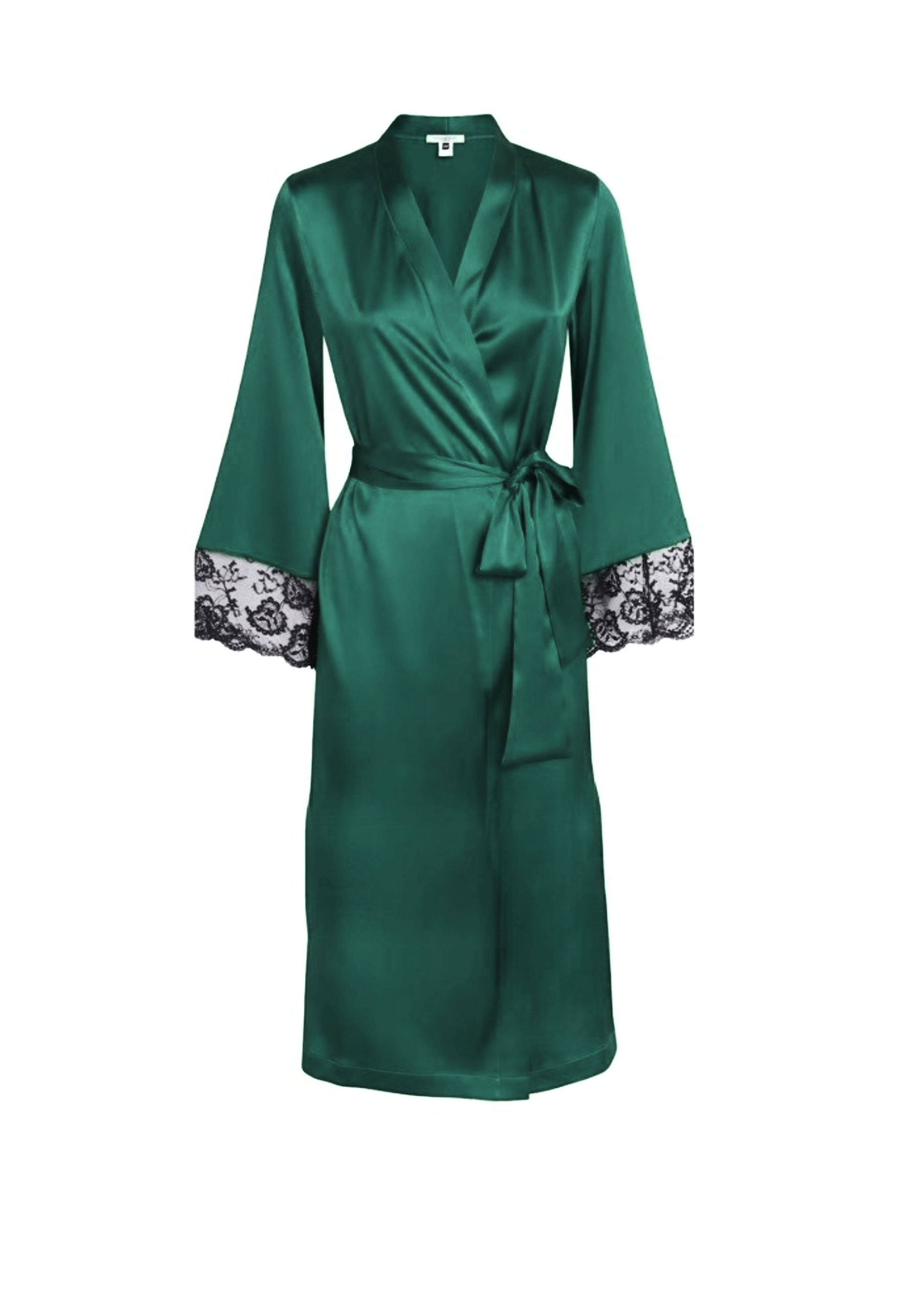 Satin Muse Long Emerald Green Robe