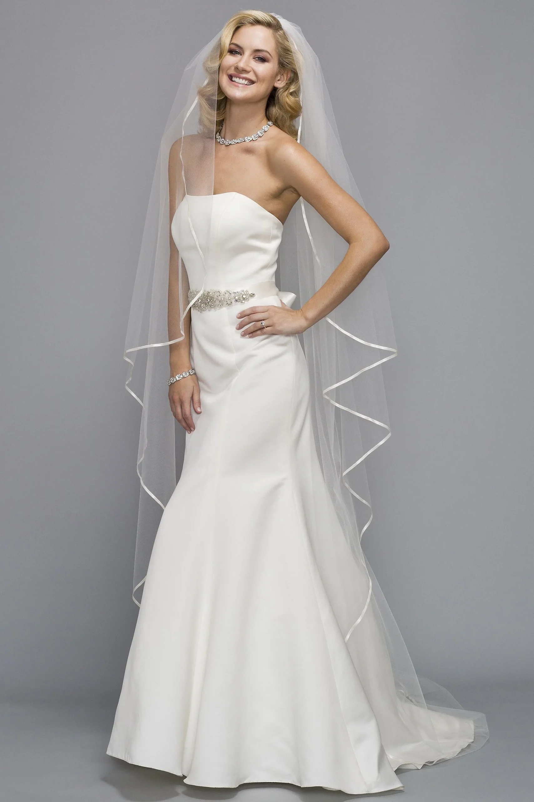 Satin-Trimmed Cathedral Veil
