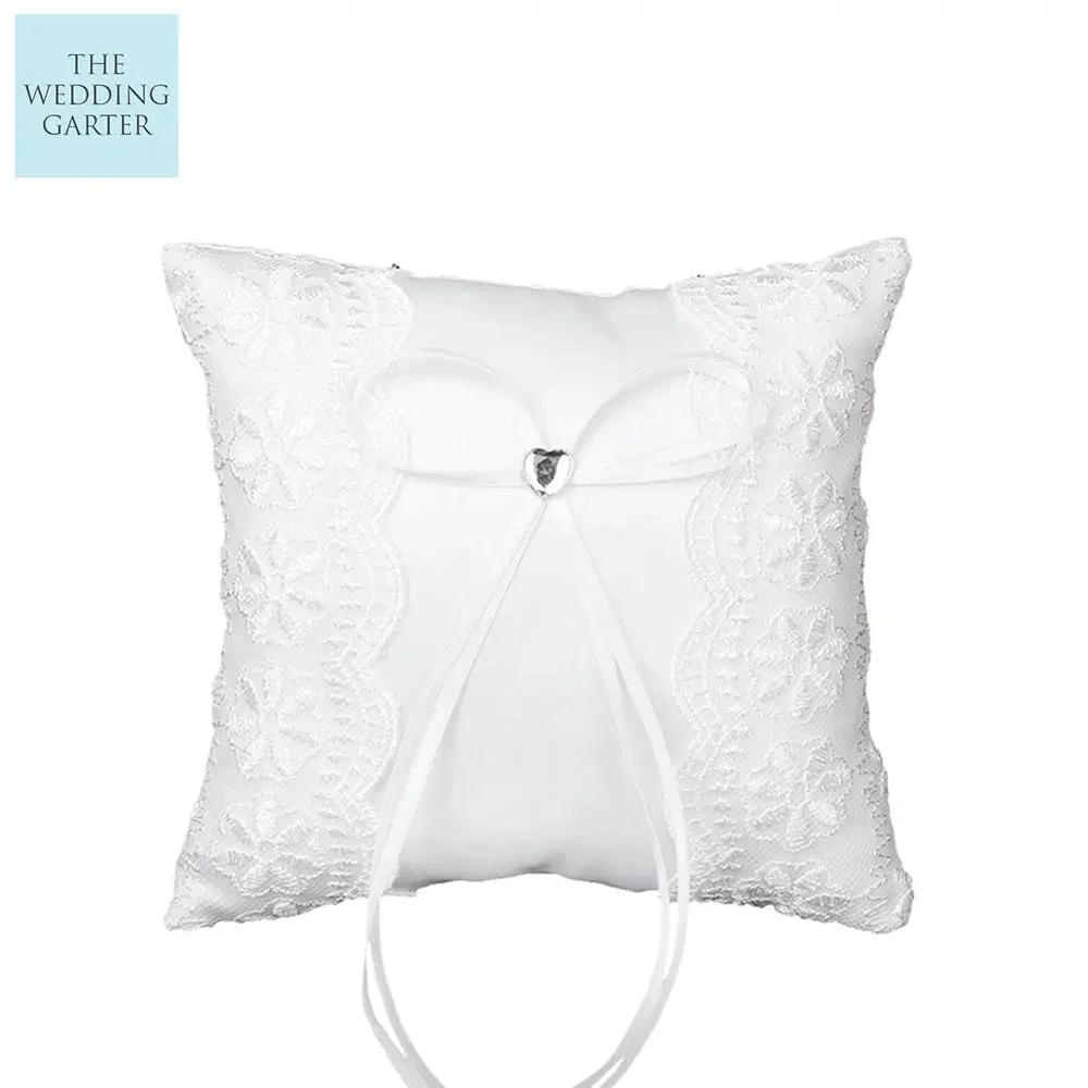 Satin White Ring Pillow For Wedding Ring Bearer Pillow