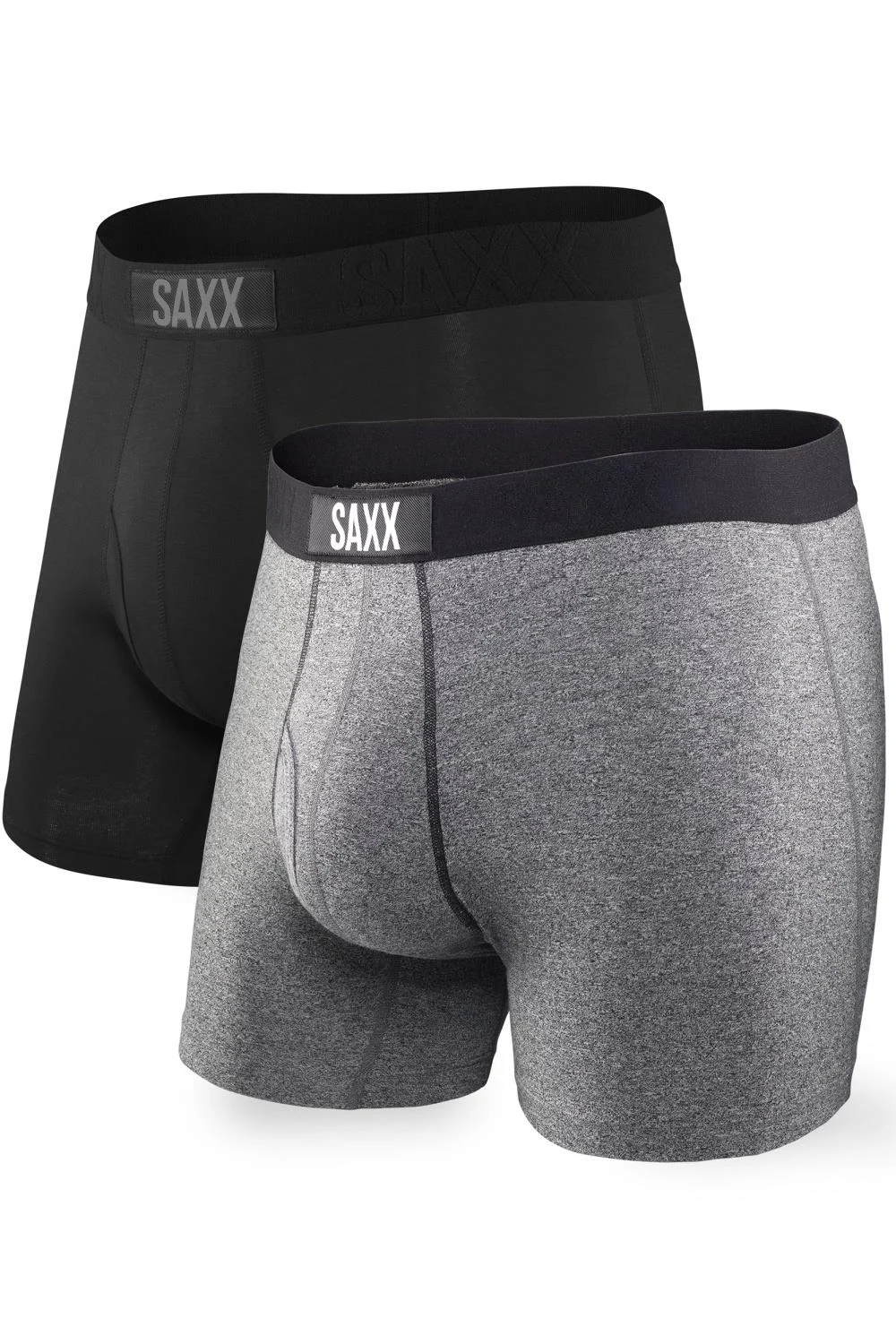 SAXX Ultra Boxer Briefs 2 Pack SXPP2U-BSP (Black/Grey)