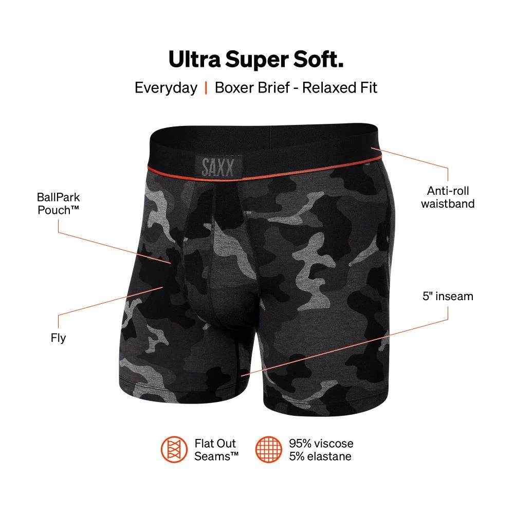 SAXX Ultra Open Fly Boxer SXBB30F-BGB (Black Budgie)