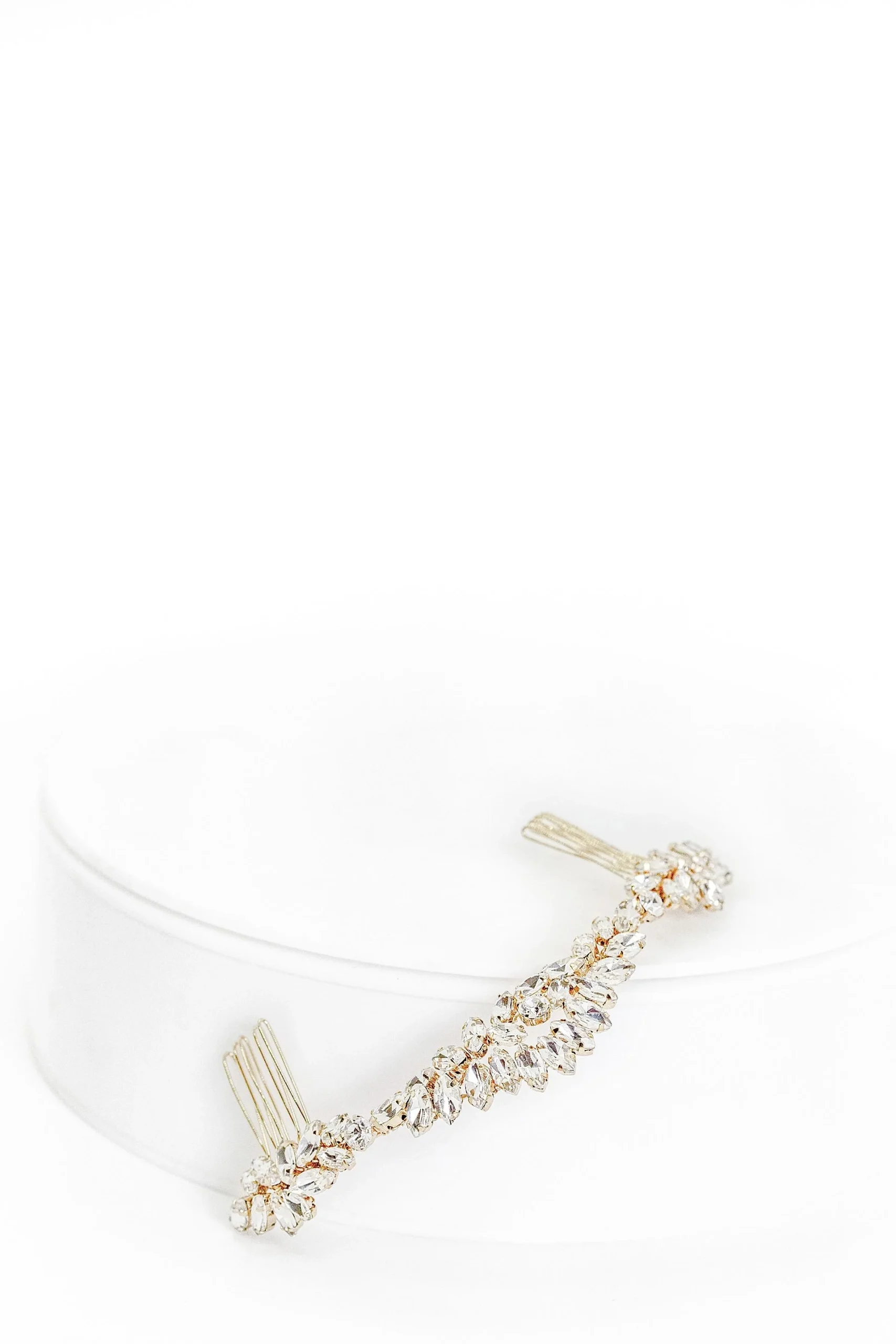 Scalloped Marquise Crystal Halo Comb