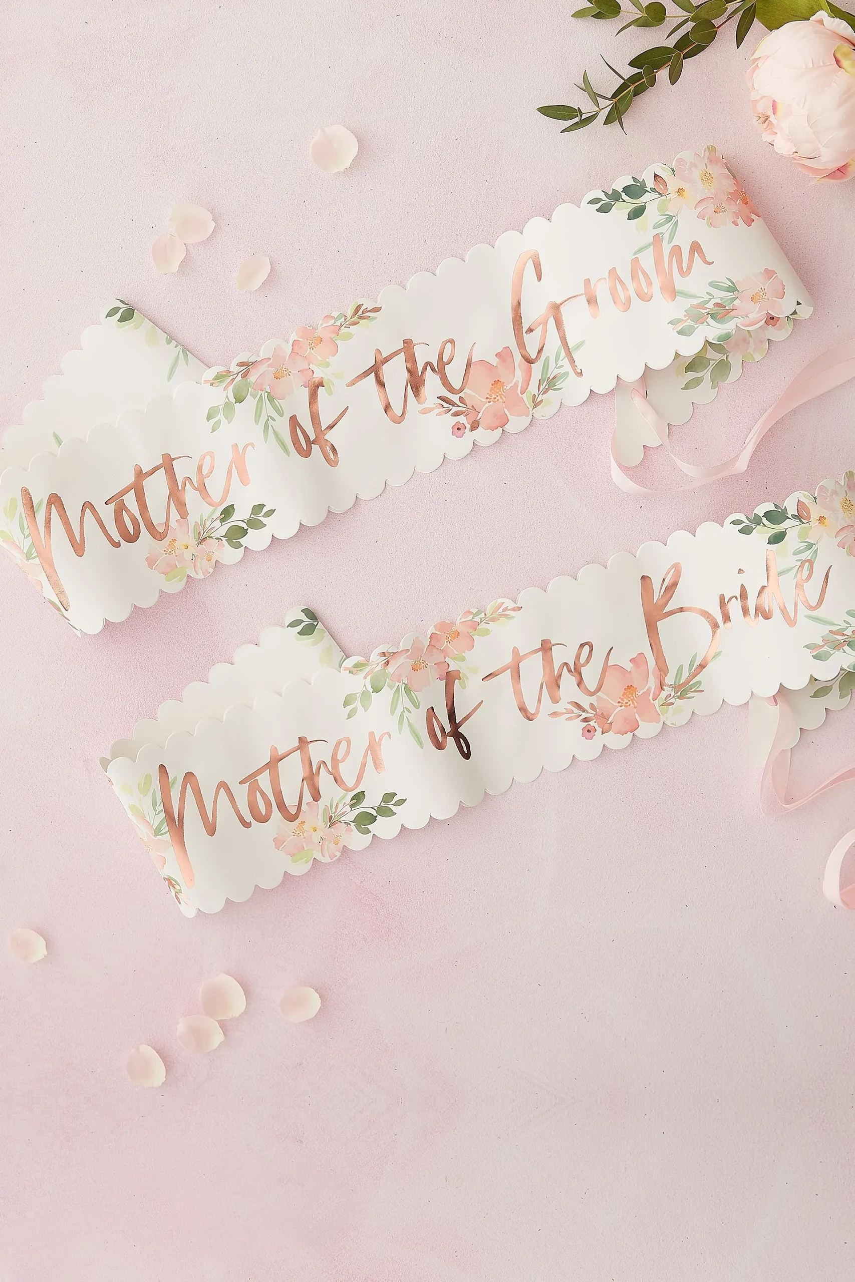 Scalloped Mother Of The Groom and Bride Sashes