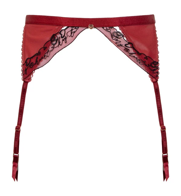 Scantilly by Curvy Kate Key to My Heart Suspender Belt (ST034800) - Rouge