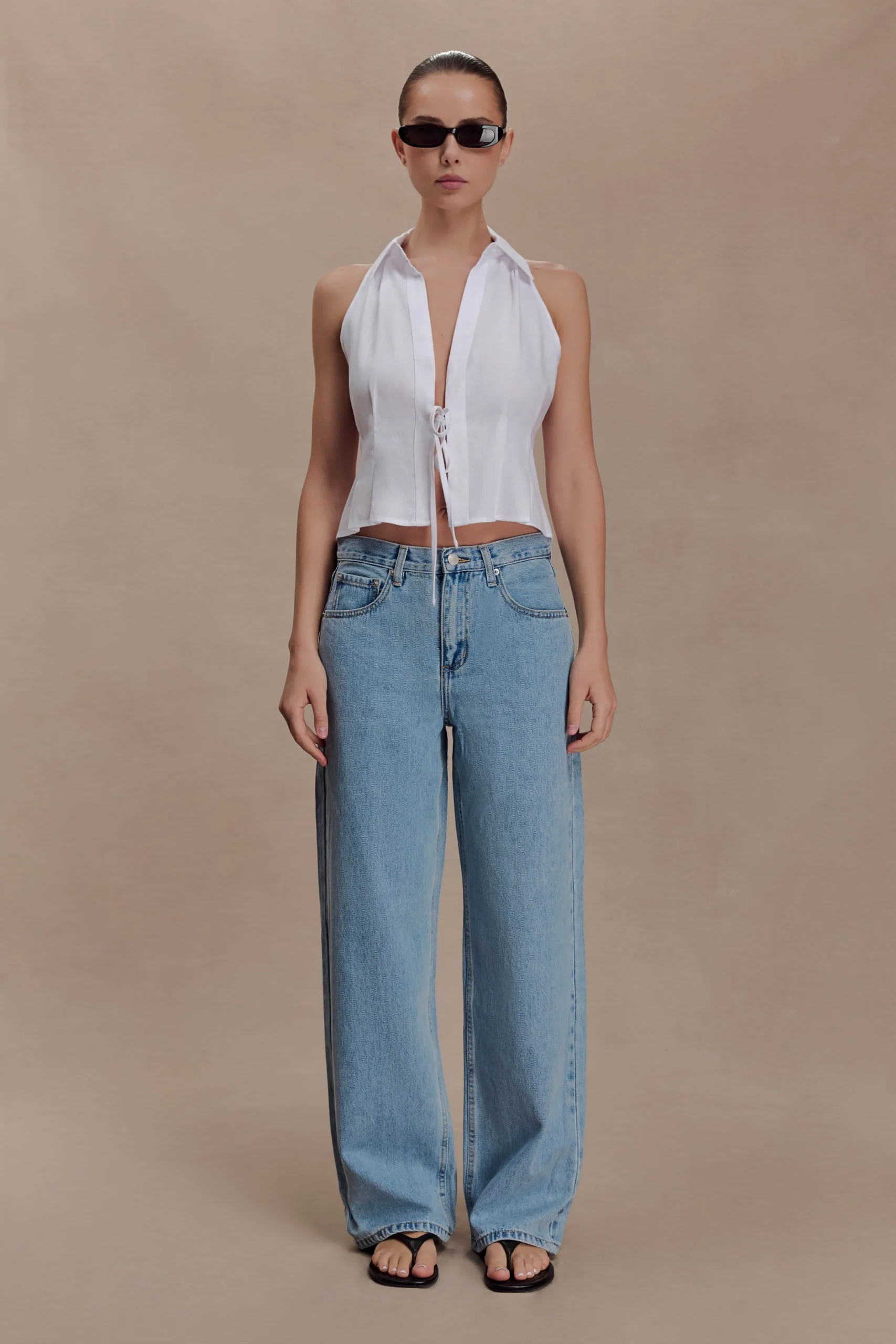 ScoutSleeveless Linen Shirt - White