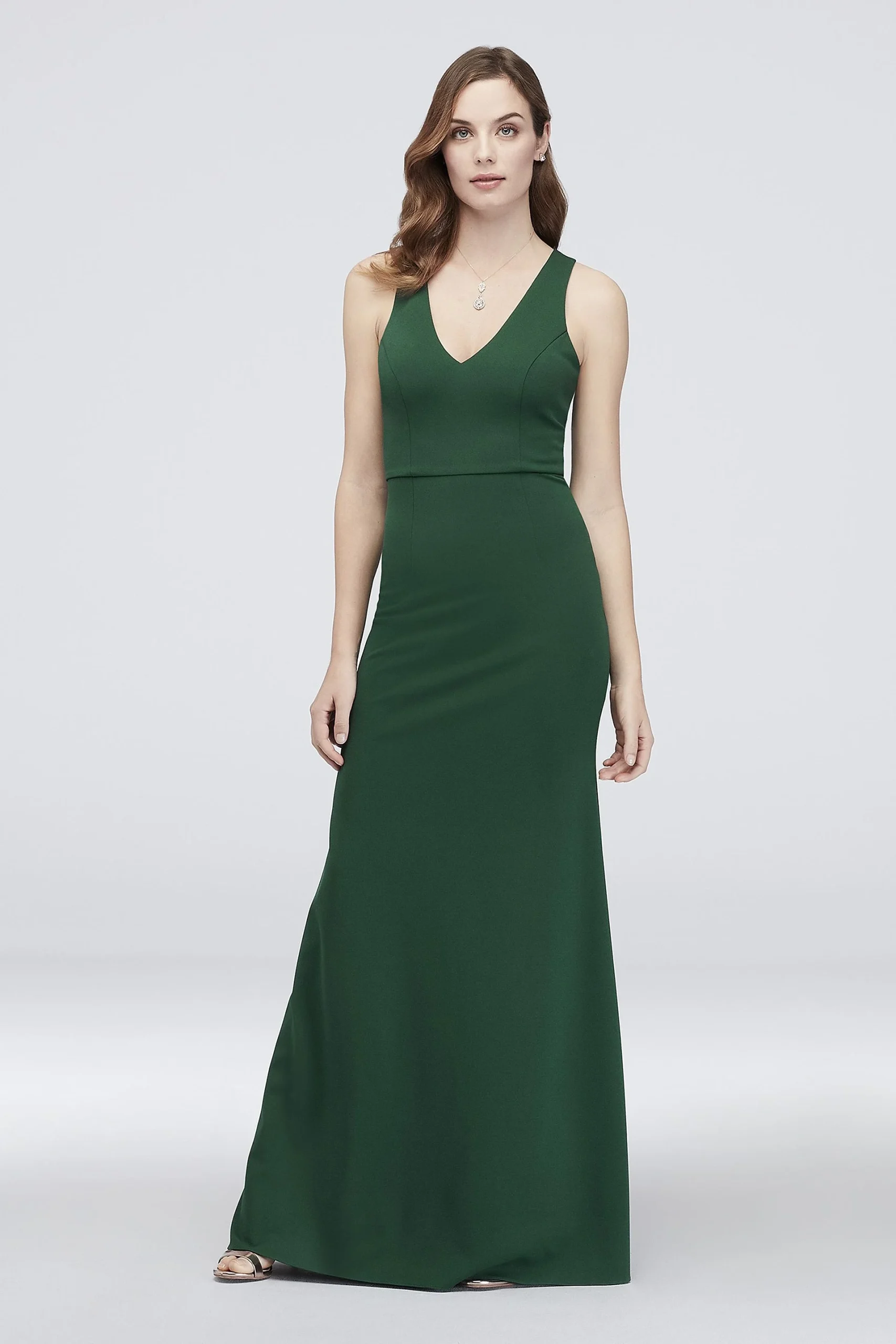 Scuba Crepe Mermaid Dress with V-Back