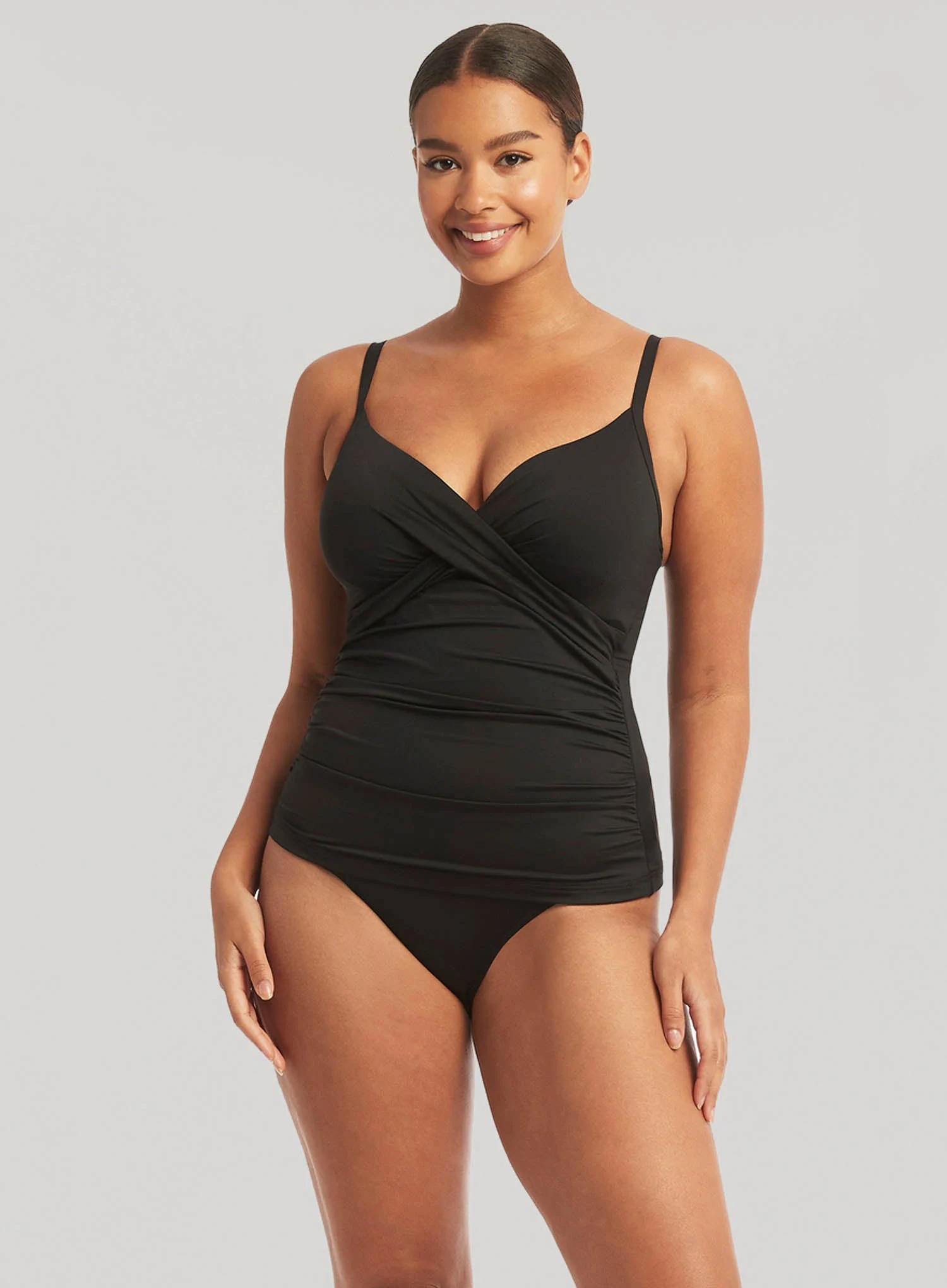Sea Level: Eco Essentials DD E Cross Front Swim Tankini Black