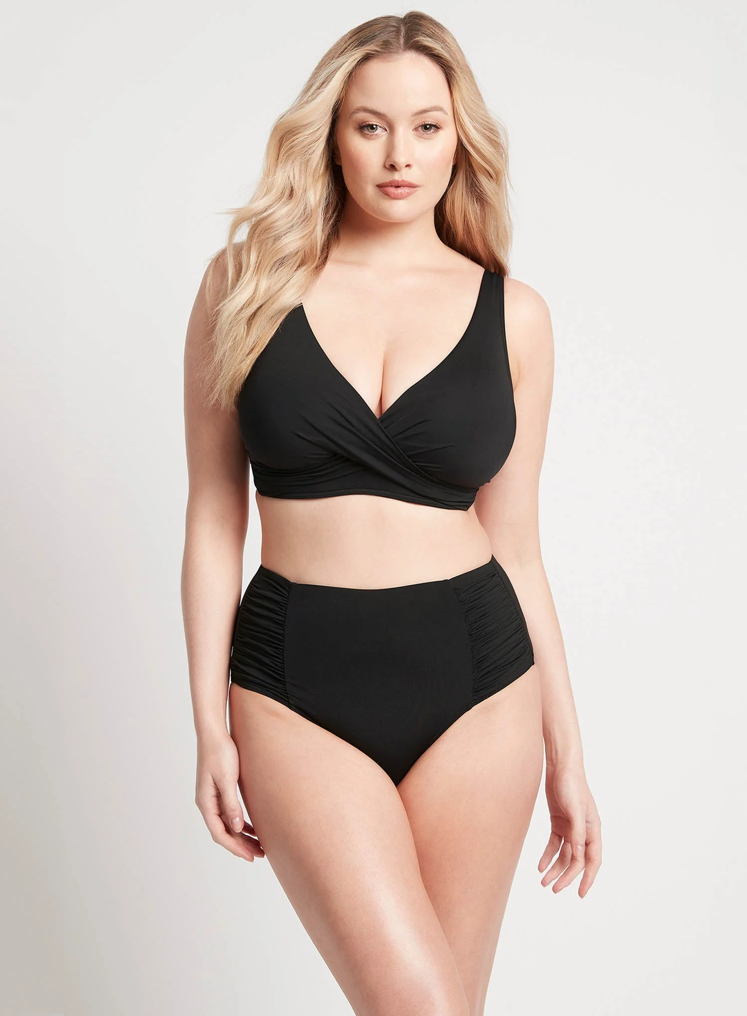 Sea Level: Eco Essentials High Waist Gathered Brief Black