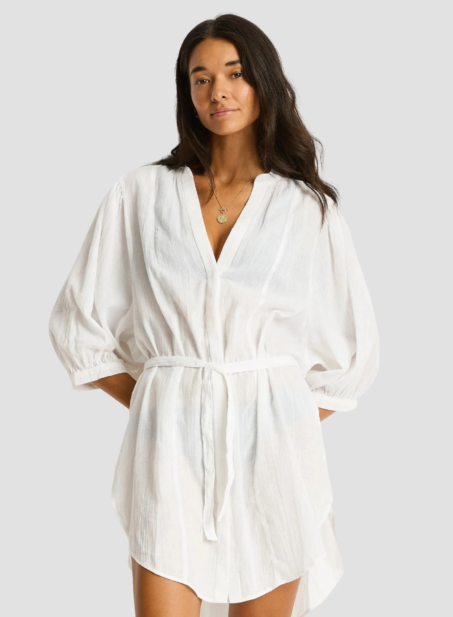 Sea Level: Salt Boho Shirt White
