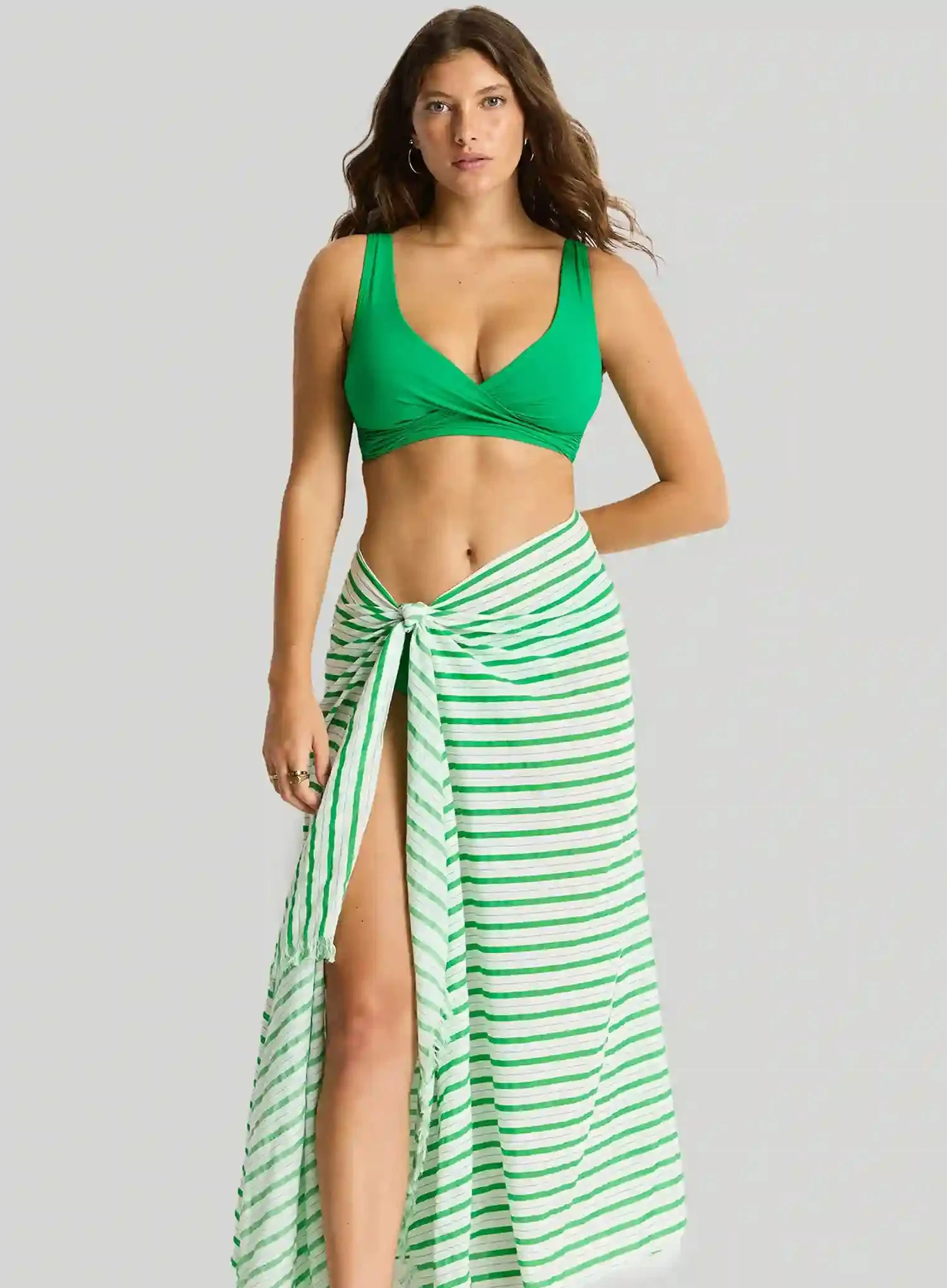 Sea Level: Vacay Long Sarong Kelly Green