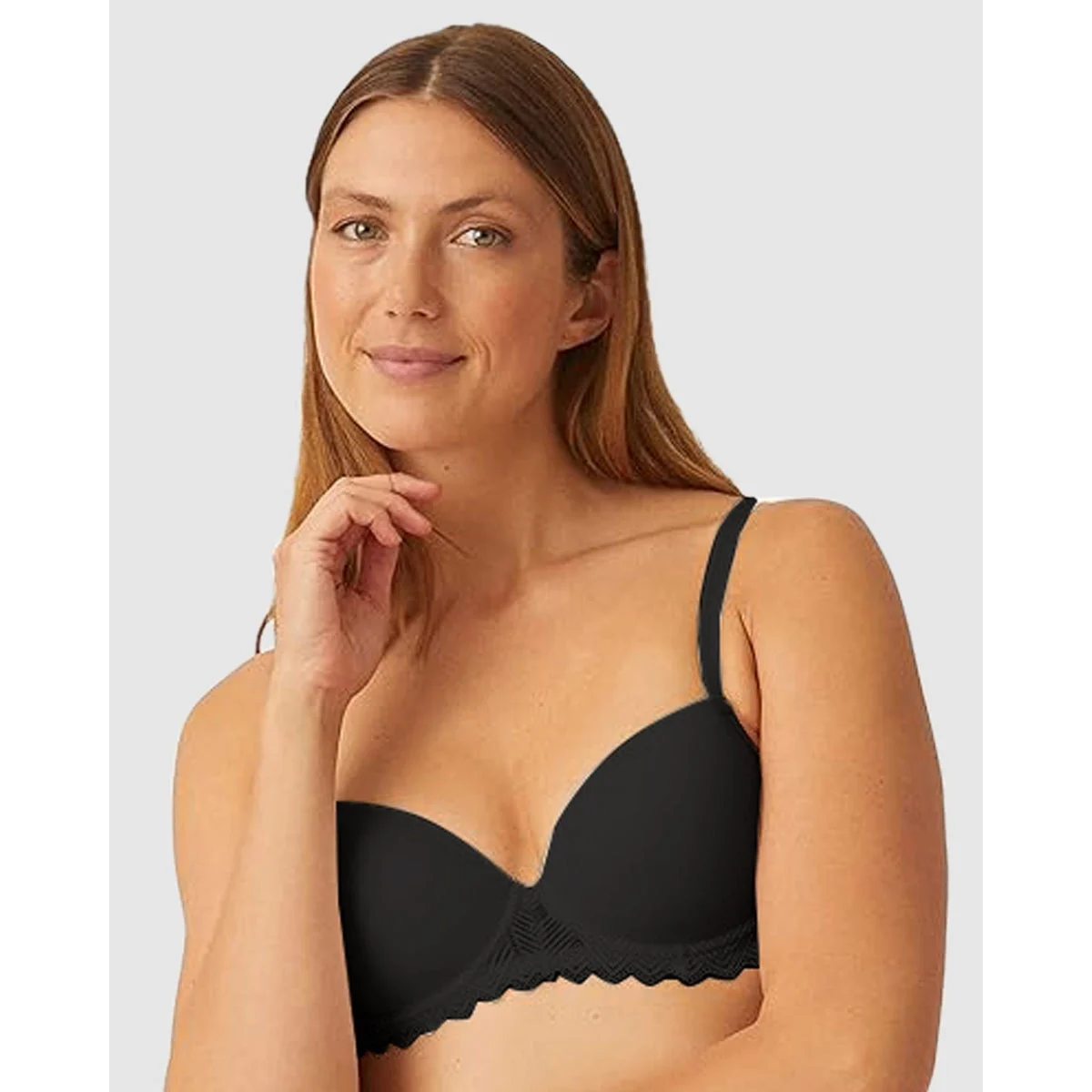 Seamless Padded Underwire T-Shirt Bra With Lace