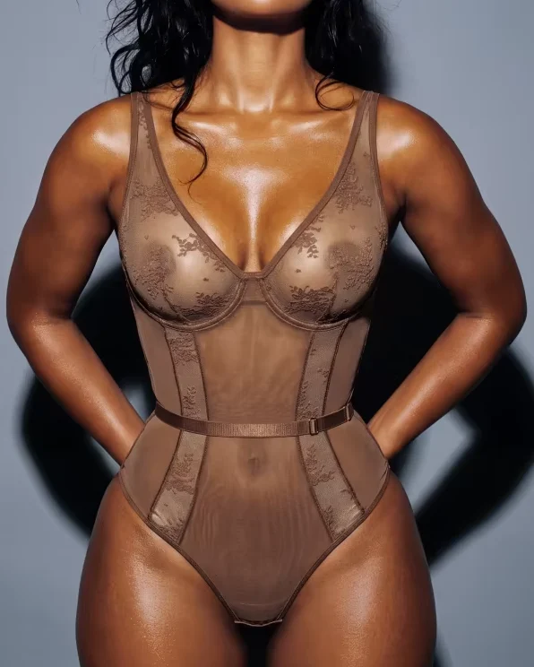 Second Nature Sculpting Mesh Bodysuit - Mocha