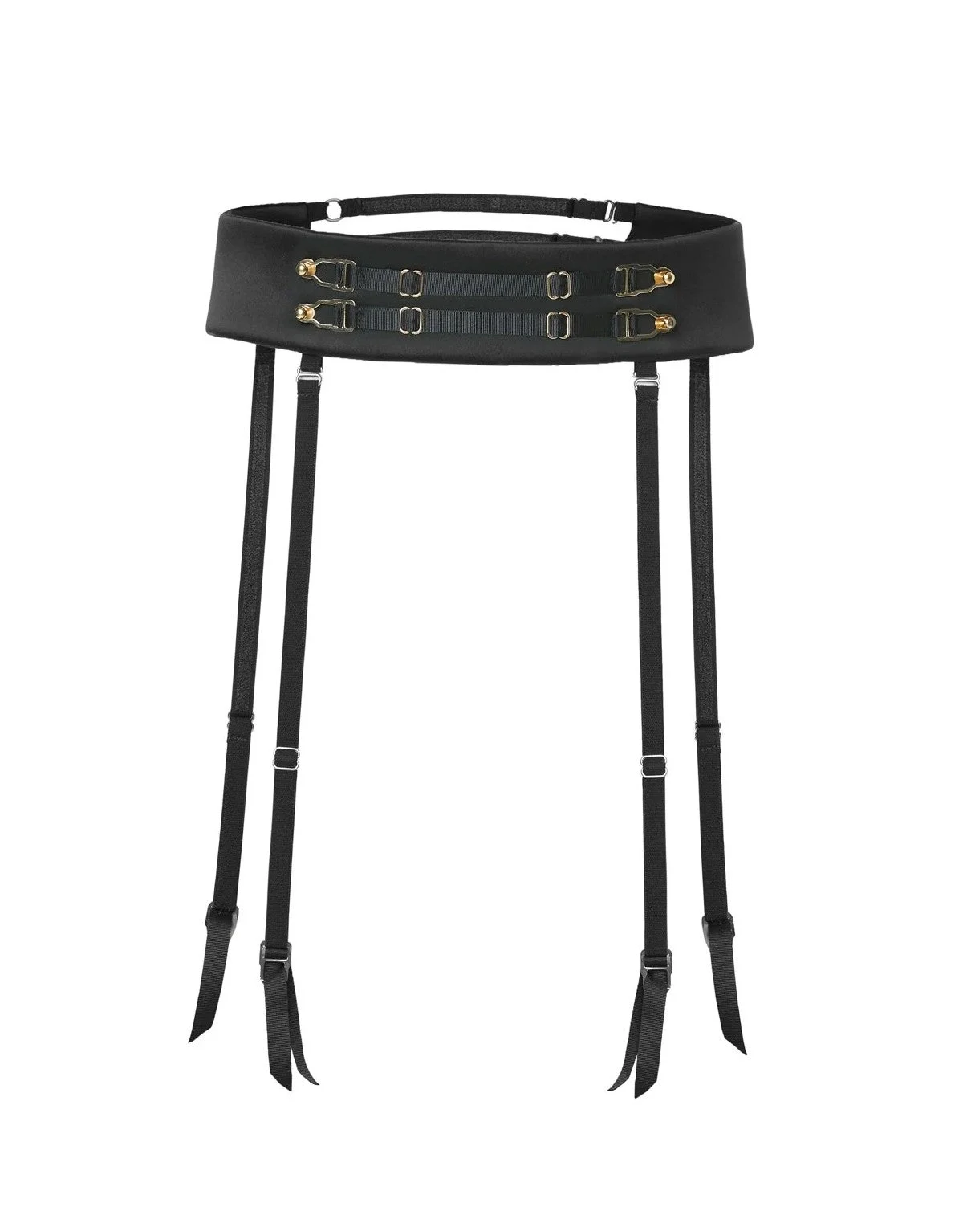 Secure Belt in Black, Removable Suspenders