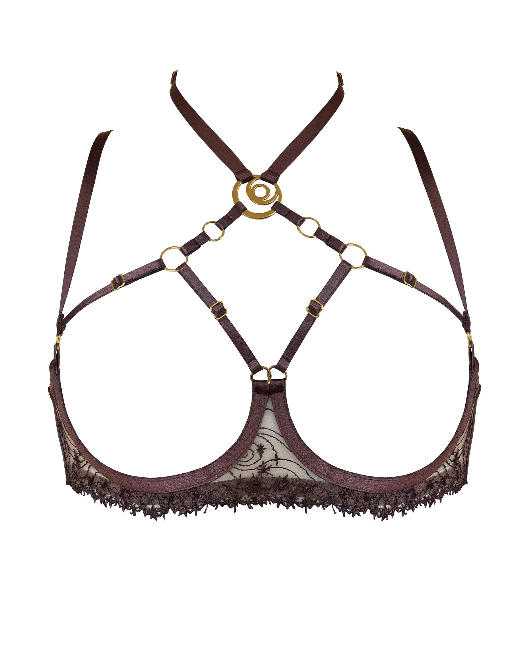 Selene Ouvert Wire Bra in Plum