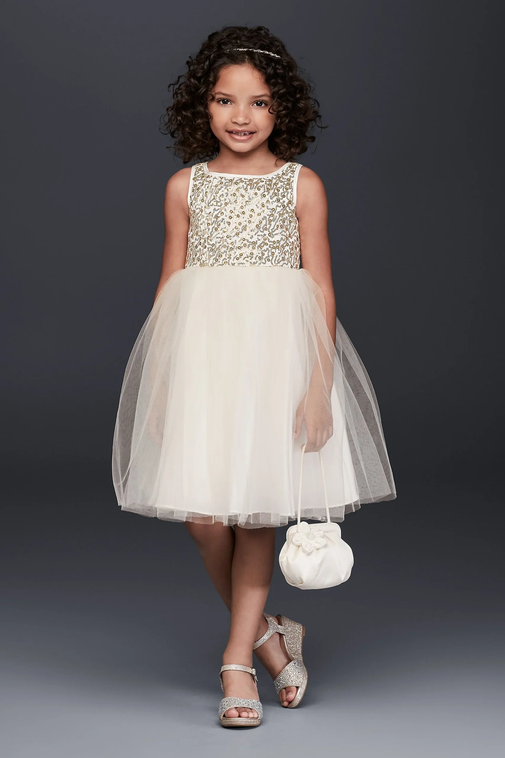 Sequin and Tulle Flower Girl Dress