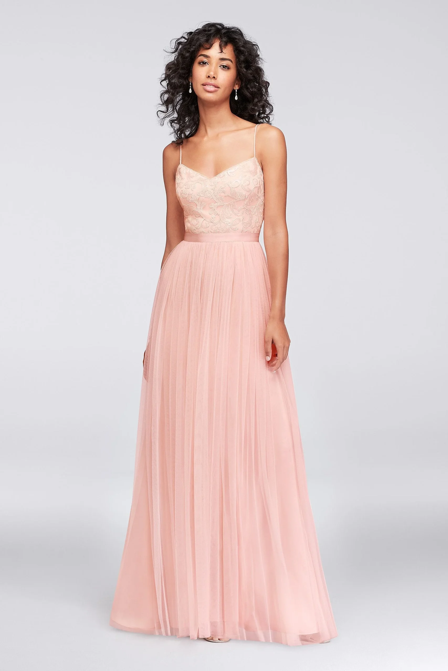 Sequin and Tulle A-Line Bridesmaid Dress
