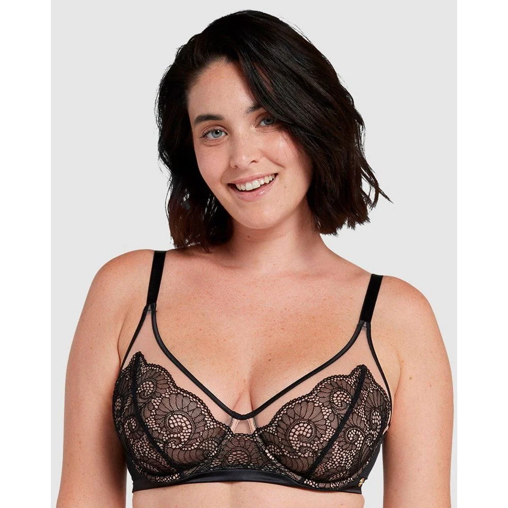 Serena Wired Tulle & Lace Plunge Bra