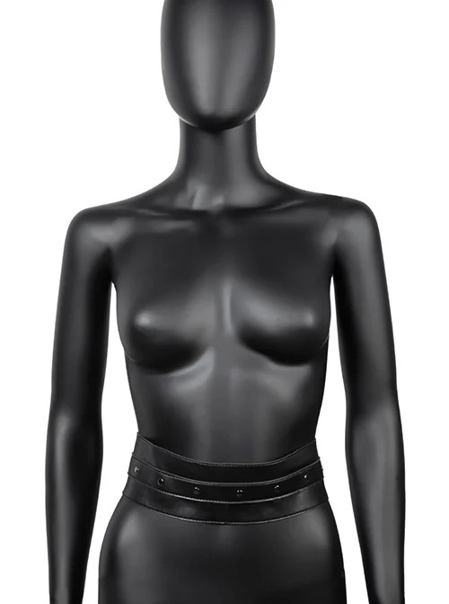 Sexy Black PU Leather Adjustable Unisex Punk Style Sexy Belt