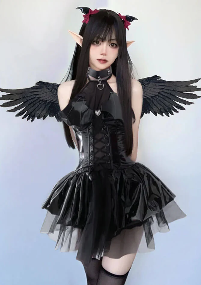 Sexy Latex Succubus Cosplay Costume
