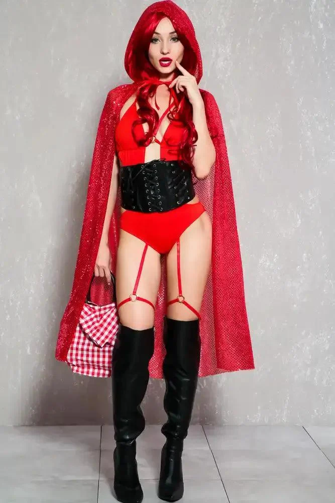 Sexy Red 3Pc Red Riding Hood Story Book Costume