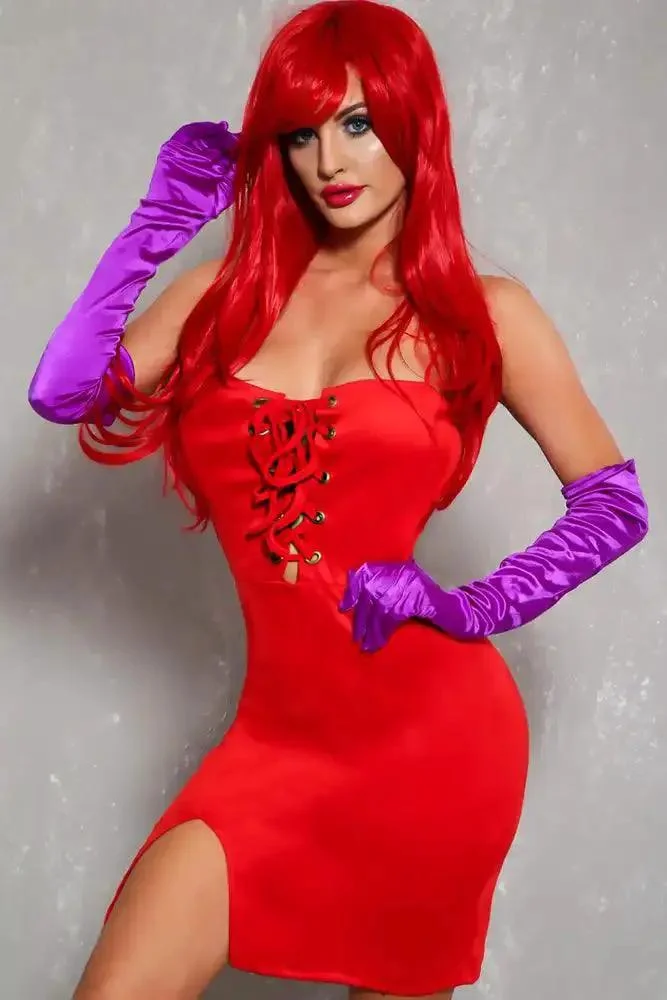 Sexy Red Jessica Two Piece Costume