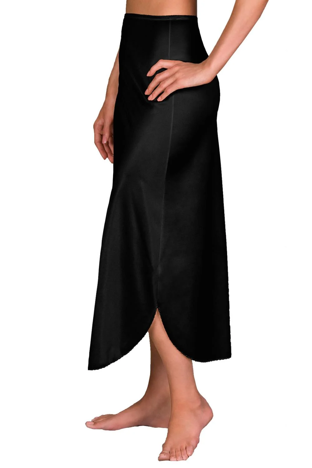 Shadowline Nylon Plus Size Long Slip, Black (2115X)