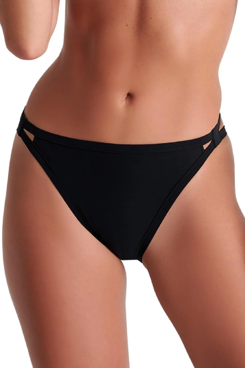 Shan Madisson High Cut Bikini Bottom, Caviar (42360-32)