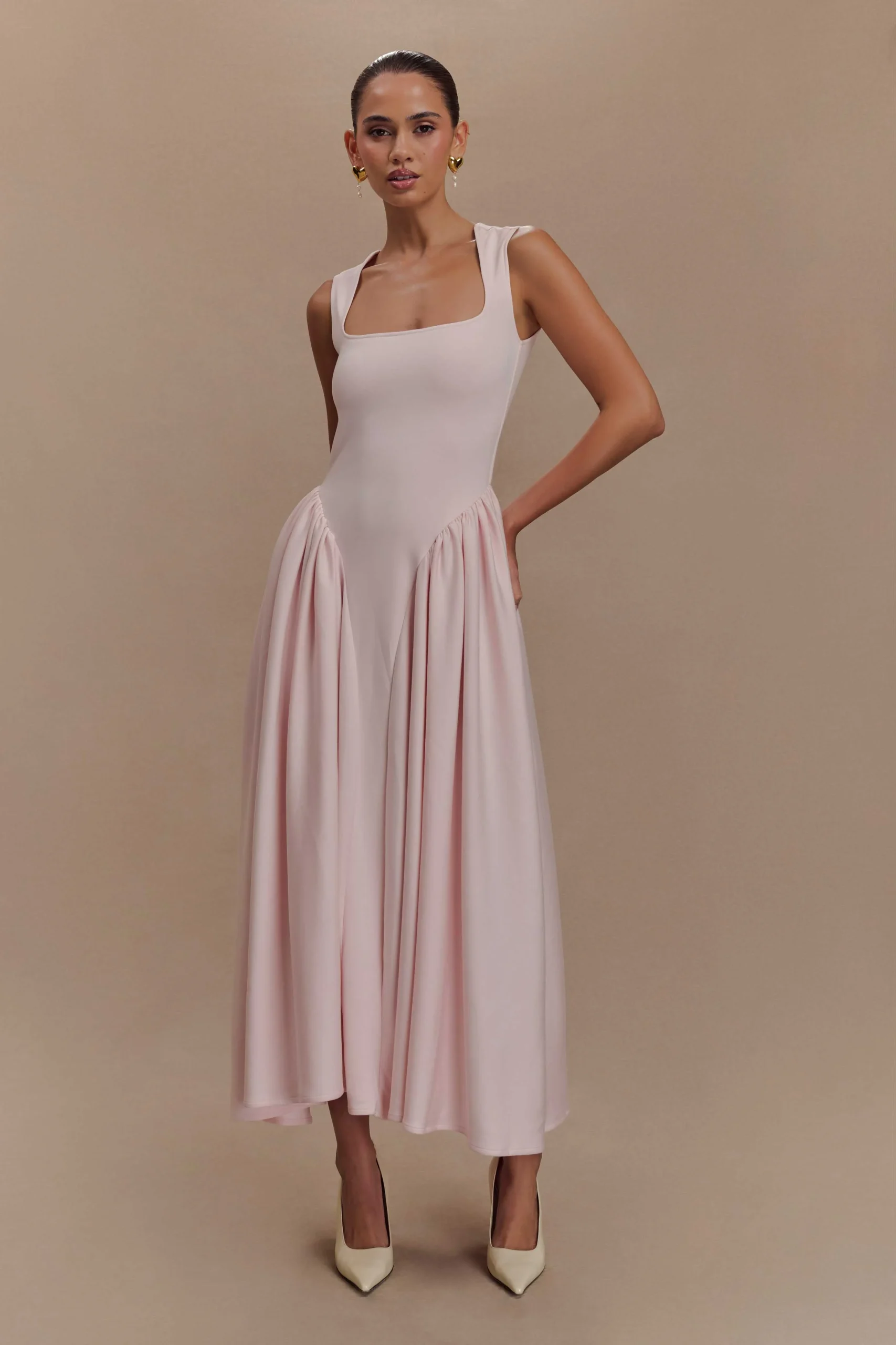 SharonScuba Jersey Midi Dress - Ballet Pink