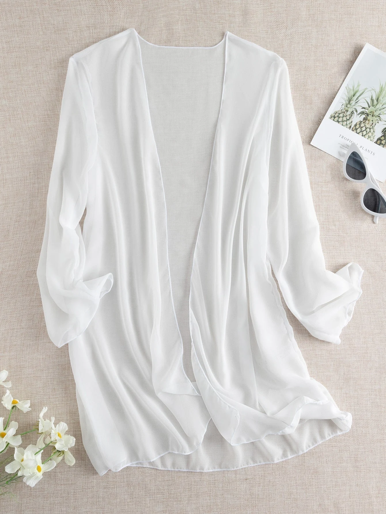 Sheer Chiffon Open Cover Up