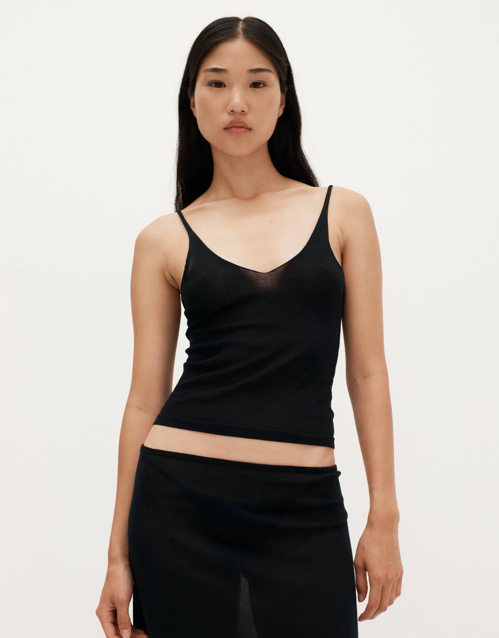 Sheer Knit Cami Black