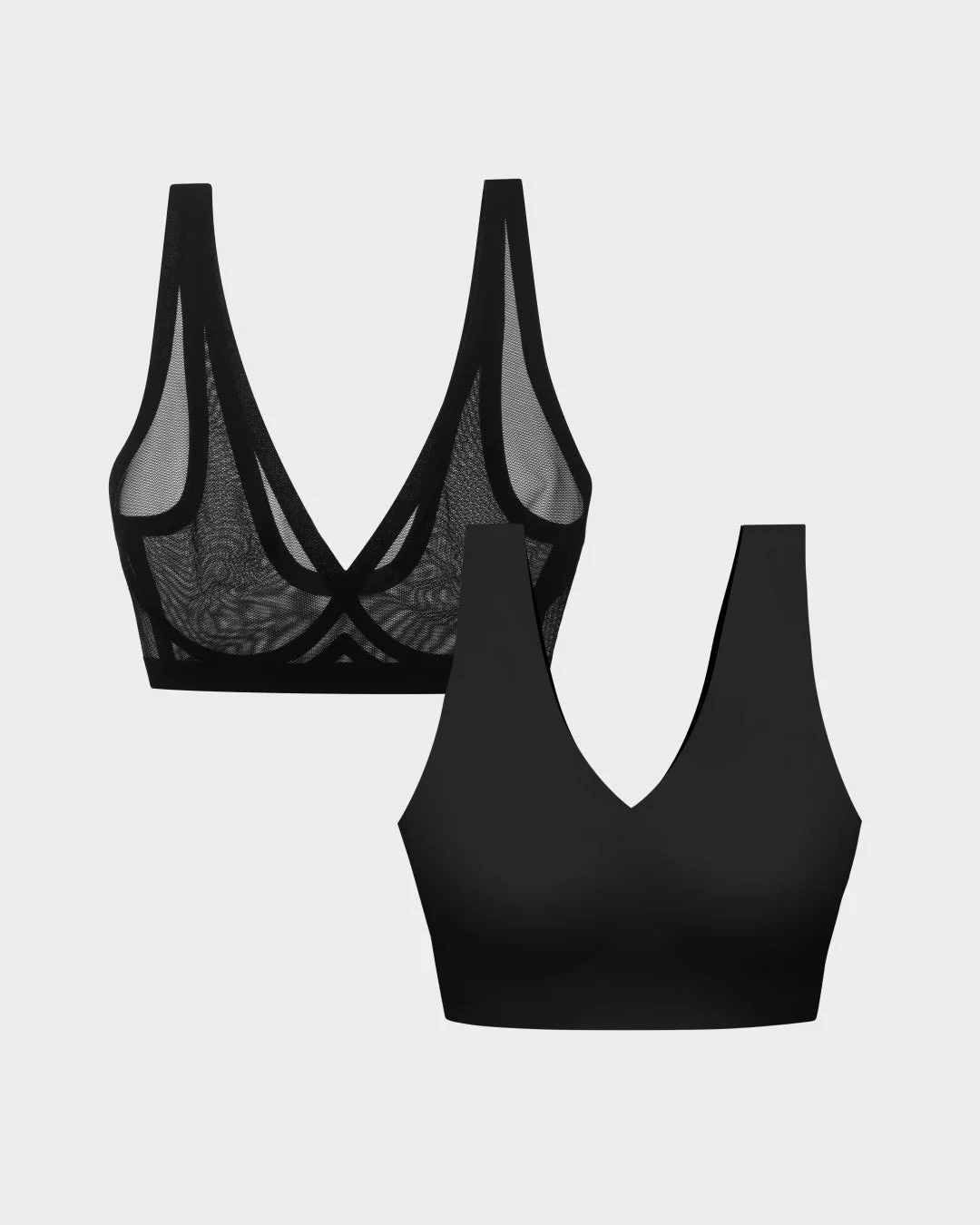 Sheer and Wireless Bra Duo