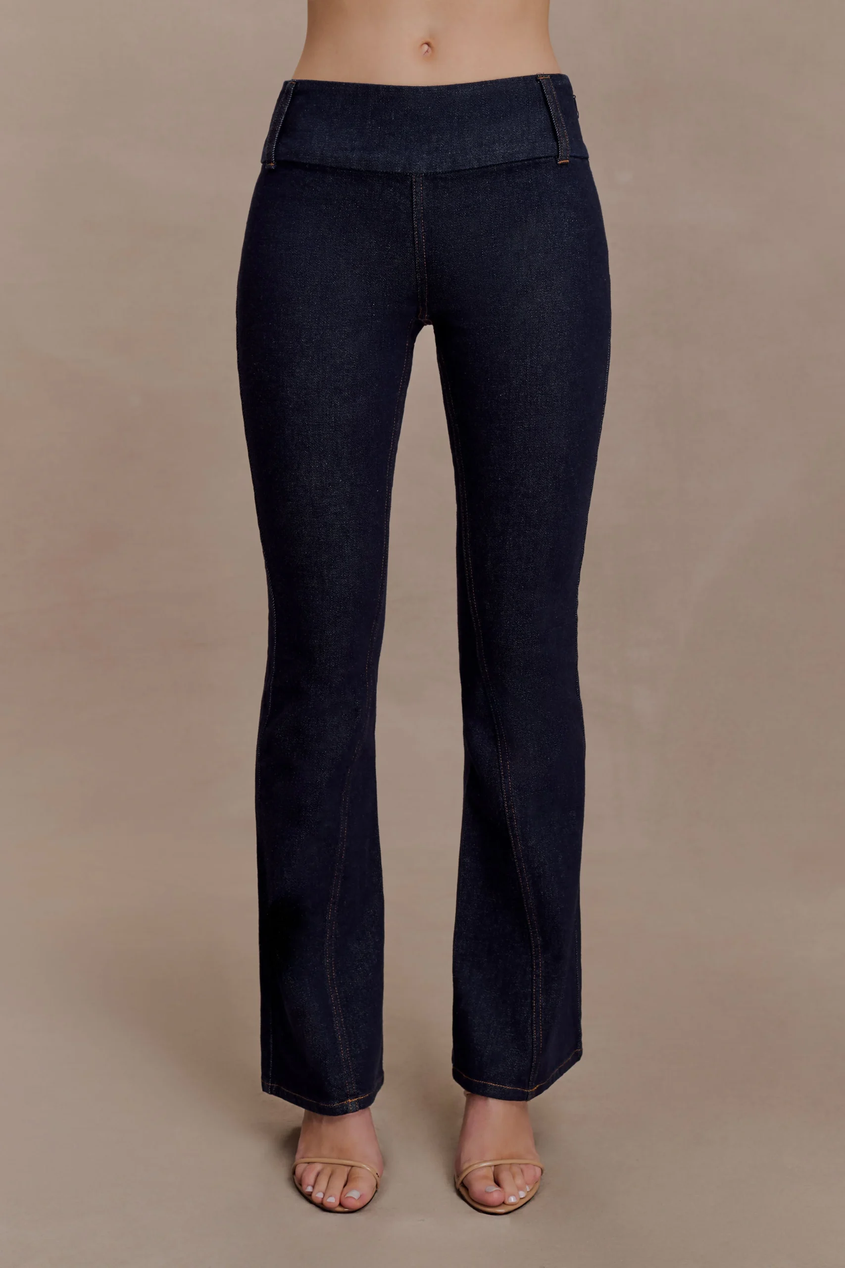 ShellyFlared Denim Jeans - Washed Indigo Blue